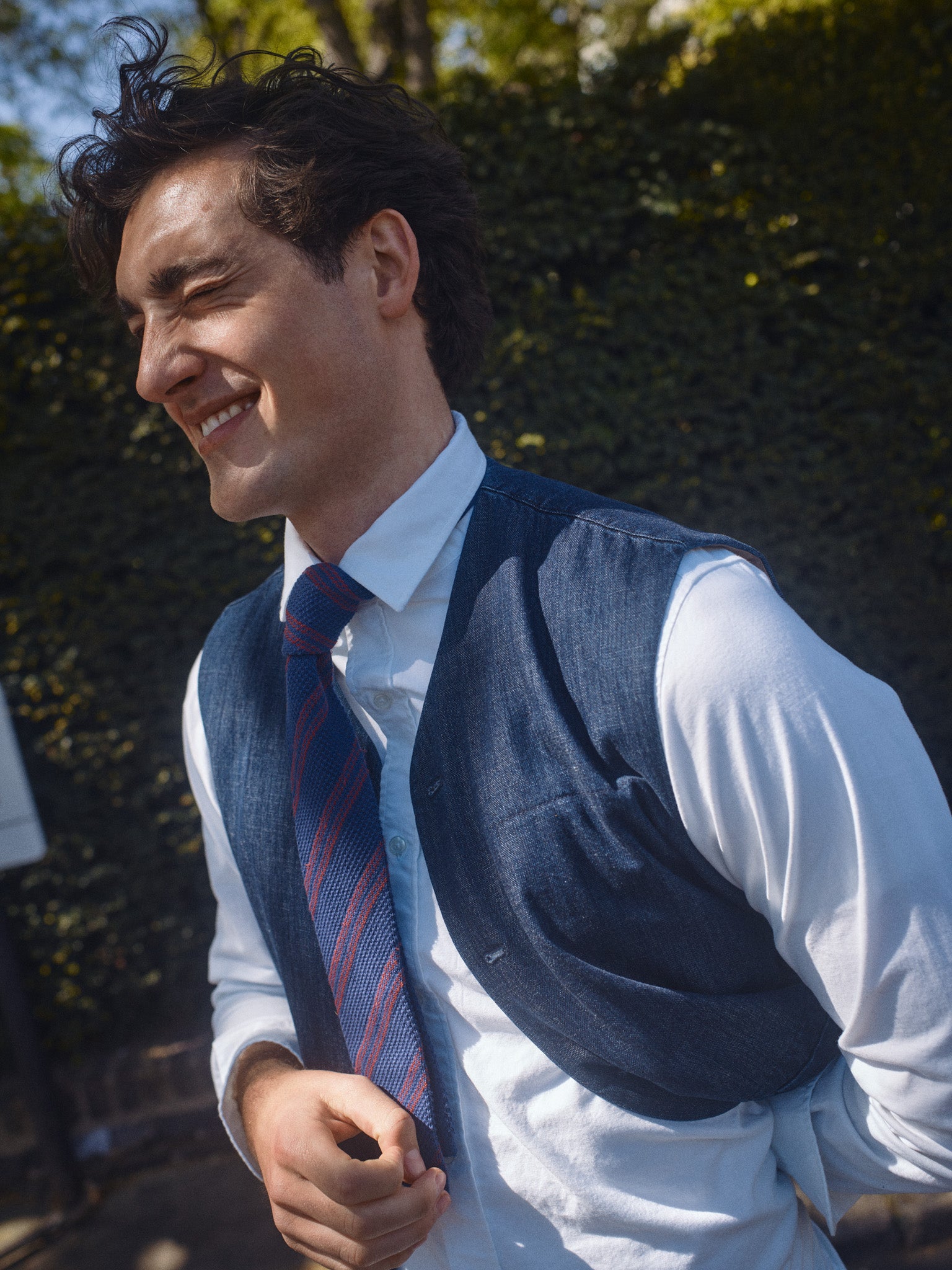 Modelshot / Blue Chambray / Detail